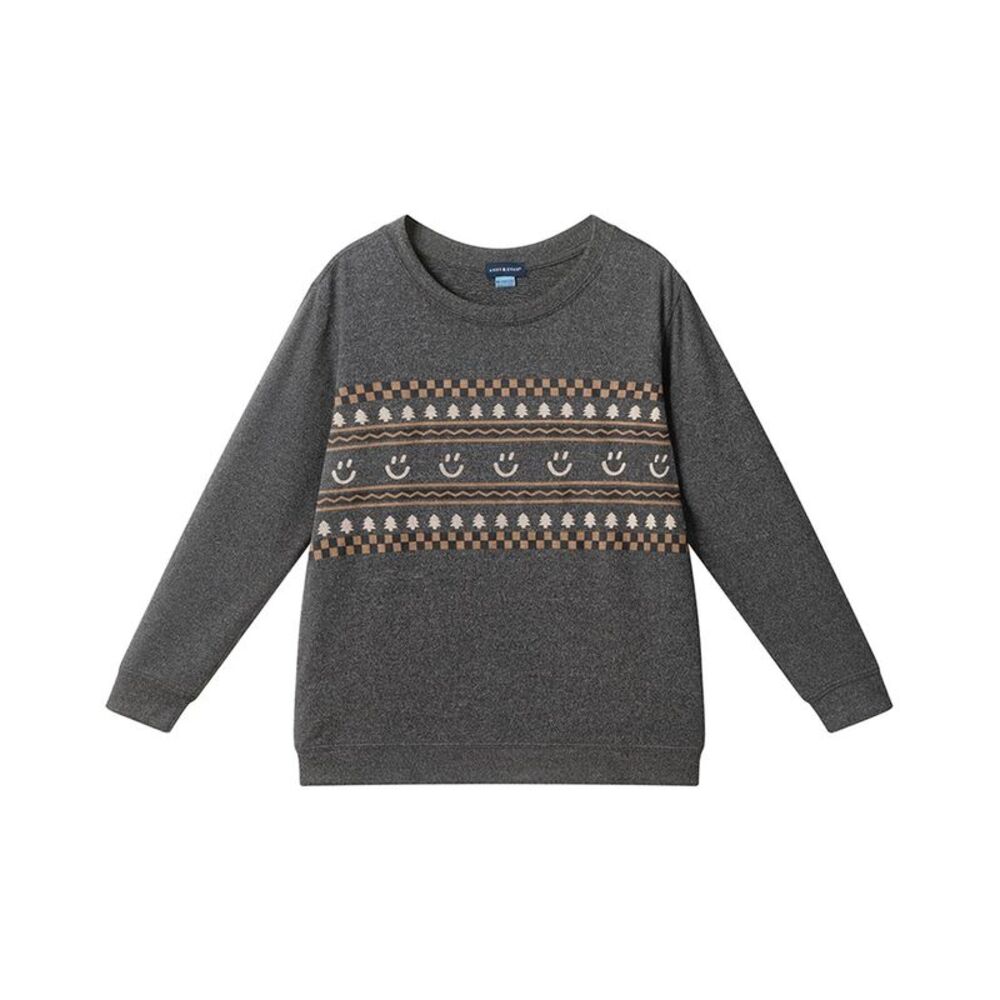 Andy & Evan Boys  Printed Fairisle Soft T-Shirt, Grey